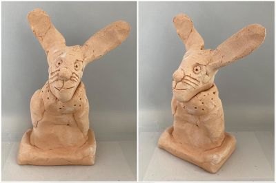 Un lapin modelé par un enfant de CM1