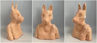 Modelage d'un lapin à petites oreilles