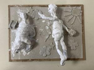 Composition d'un tableau en relief