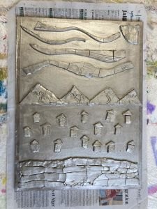 Bas-relief en argile crue