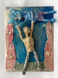 Tableau en relief illustrant un conte imaginé par les enfants